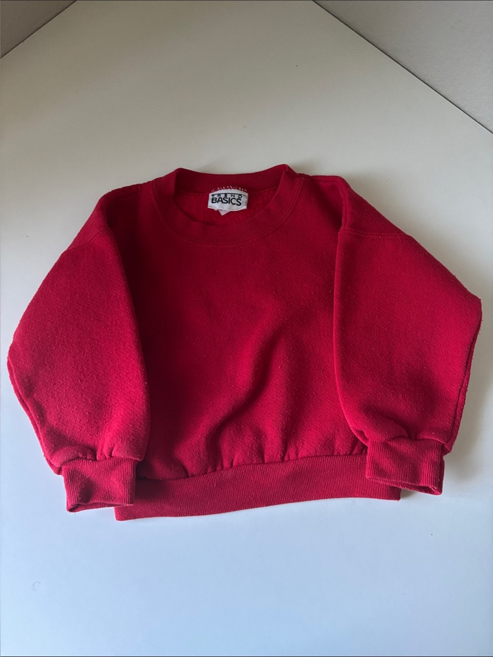Basics Kids Crewneck Sweatshirt in Bright Red